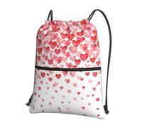 YYHWHJDE Falling Red Hearts Prints Drawstring Backpack - Lightweight, Waterproof Sport Throw Cover for Gym, Travel & Everyday Essentials