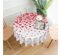 YYHWHJDE Falling Red Hearts Prints Round Decorative Tablecloth 60in - Elevate Your Dining Experience with This Stunning Table Throw for Parties & Everyday Use