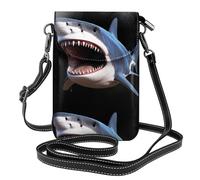 YYHWHJDE Fanged Shark Prints Small Leather Women'S Crossbody Flip Phone Bag, Waterproof And Durable