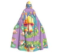 YYHWHJDE Fantasy Dream Mushroom Prints Halloween Adult Hooded Cape Men'S And Women'S Clothing Mantle Role-Playing