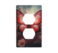 YYHWHJDE Fantasy Flower Butterfly Pattern Double Socket Wall Panel Decorative for Residential and Commercial Areas 4.5x2.76in