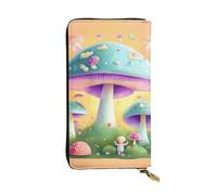YYHWHJDE Fantasy Mushroom Printed Quality Leather Long Clutch Wallet Designed for Fashion Girls and Women Stylish 7.48 x 4.13 in