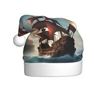 YYHWHJDE fantasy pirate ship Pattern Christmas Hat for Adult quality festive accessory crafted soft, lightweight