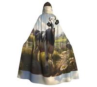 YYHWHJDE Farm Animal Cow Prints Halloween Adult Hooded Cape Men'S And Women'S Clothing Mantle Role-Playing