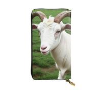 YYHWHJDE Farm Animal Goat Picture Leather long clutch wallet Designed for fashion girls and women stylish and personalized 7.48 x 4.13 in, Black, One Size