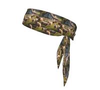 YYHWHJDE Farm Lots of goats Prints Sports Double-Sided Headscarf for Women and Men Adjustable for All Head Circumferences