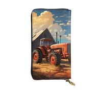 YYHWHJDE Farm Red Tractor Picture Quality Leather Long Clutch Wallet Designed for Fashion Girls and Women Stylish 7.48 x 4.13 in
