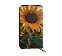 YYHWHJDE Farm Sunflower Picture Quality Leather Long Clutch Wallet Designed for Fashion Girls and Women Stylish 7.48 x 4.13 in