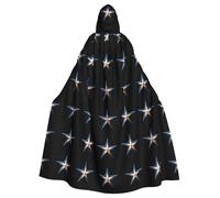 YYHWHJDE Fashion Denim Five-Pointed Star Prints Halloween Adult Hooded Cape Men'S And Women'S Clothing Mantle Role-Playing