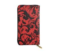 YYHWHJDE Fashion red and Black Picture Quality Leather Long Clutch Wallet Designed for Fashion Girls and Women Stylish 7.48 x 4.13 in