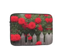 YYHWHJDE Fence and Beautiful Flowers. Printing Portable Laptop Sleeve Case 10 inch Shockproof Bag for Men and Women Business Travel, and Office Daily Use