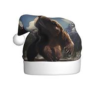 YYHWHJDE Fierce Grizzly Bears Prints Christmas Hat for Adult Making It a Fun and Durable Gift for Men and Women