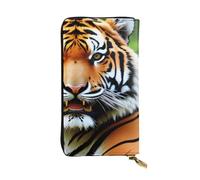 YYHWHJDE Fierce Tiger Printing Quality Leather Long Clutch Wallet Designed for Fashion Girls and Women Stylish 7.48 x 4.13 in