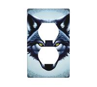 YYHWHJDE Fierce Wolf Head Picture Double Socket Wall Panel Electrical Socket Cover Plate is Shatter Resistant and Durable 4.5x2.76in