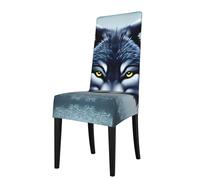 YYHWHJDE Fierce wolf head Printing Protection Cover for Dining Chair - Soft, Comfortable, Wrinkle-Resistant Elastic Fits Most Armless Chairs