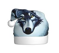 YYHWHJDE Fierce wolf head Prints Christmas Hat for Adult Making It a Fun and Durable Gift for Men and Women