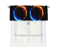YYHWHJDE Fire And Ice Dragons Prints Curtain Valance 54x18in - Filtered Light Kitchen Throw with Rod Pocket, Peach Skin Fabric Layer for Bathroom, Laundry & Breakfast Nooks