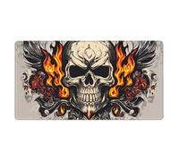 YYHWHJDE fire Skull picture Large office gaming mouse pad 16 x 29.5 in : Strong adhesion and durability Thickened and anti-slip