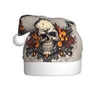 YYHWHJDE fire Skull Prints Christmas Hat for Adult quality festive accessory crafted soft, lightweight