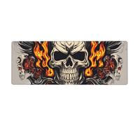 YYHWHJDE fire Skull Prints Extra Large Mouse pad Mousepad Computer Office Gaming Keyboard Thickened Version 12x31.5in