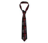 YYHWHJDE Firefighter Axe Red Line Flag Pattern Men's Necktie for Business, Daily Wear, Work, Birthdays, Weddings, Parties, Banquets Easy Care 57X3.1 In