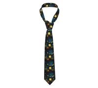 YYHWHJDE Fireflies and Lantern Pattern Men's Necktie for Business, Daily Wear, Work, Birthdays, Weddings, Parties, Banquets Easy Care 57X3.1 In