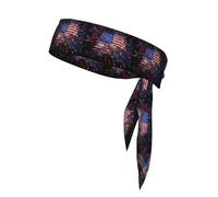 YYHWHJDE Firework American Flag 4Th of July Prints Sports Double-Sided Headscarf Quick Drying, Moisture Wicking for Women, Girls, and Men