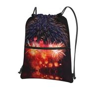 YYHWHJDE Fireworks Sky Prints Drawstring Backpack - Lightweight, Waterproof Sport Throw Cover for Gym, Travel & Everyday Essentials