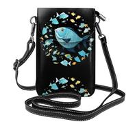 YYHWHJDE Fish In The Fragments Prints Small Leather Women'S Crossbody Flip Phone Bag, Waterproof And Durable