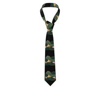 YYHWHJDE Fish jumping lotus leaves Prints Men's tie classic style suit cravat suitable for holidays and work