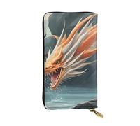 YYHWHJDE Fish leap Dragon gate Printed Quality Leather Long Clutch Wallet Designed for Fashion Girls and Women Stylish 7.48 x 4.13 in