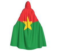YYHWHJDE Flag of Burkina Faso Pattern Halloween Adult Hooded Cloak for various party and carnival settings