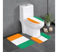 YYHWHJDE Flag of Cote d'Ivoire Picture Anti slip floor mat three piece set bathroom carpet anti slip durable