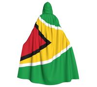 YYHWHJDE Flag of Guyana Pattern Halloween Adult Hooded Cloak for Party Costume Cosplay Stage Masquerade Theme Dance Comic Con
