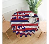 YYHWHJDE Flag of Hawaii American Prints Round Decorative Tablecloth 60in - Elevate Your Dining Experience with This Stunning Table Throw for Parties & Everyday Use