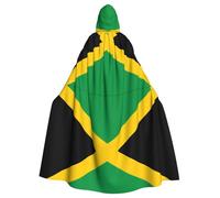 YYHWHJDE Flag of Jamaica Printed Halloween Adult Hooded Cloak No Zipper, Comfortable & Durable for Role-Playing