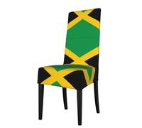 YYHWHJDE Flag of Jamaica Prints Dining Chair Throw Covers - Stretchable Polyester Blend Protects Your Chairs with Easy Style & Easy Care