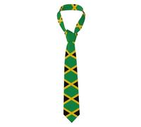 YYHWHJDE Flag of Jamaica Prints Men's tie classic style suit cravat suitable for holidays and work