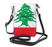 YYHWHJDE Flag Of Lebanon Prints Small Leather Women'S Crossbody Flip Phone Bag, Waterproof And Durable
