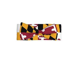 YYHWHJDE Flag of Maryland Prints Baby Bow Headband - Soft & Stretchy Newborn Accessory for Photography & Baby Showers