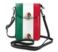 YYHWHJDE Flag of Mexico Genuine Leather Crossbody Phone Bag
