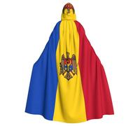 YYHWHJDE Flag of Moldova Prints Halloween Adult Hooded Cloak for Parties and Costumes