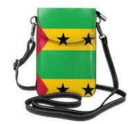 YYHWHJDE Flag Of Sao Tome And Principe Prints Small Leather Women'S Crossbody Flip Phone Bag, Waterproof And Durable