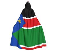 YYHWHJDE Flag of South Sudan Prints Halloween Adult Hooded Cloak for Parties and Costumes
