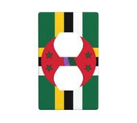 YYHWHJDE Flag of The Commonwealth of Dominica Picture Double Socket Wall Panel Decorative is Durable and Suitable for Socket Light Switch Accessories 4.5x2.76in