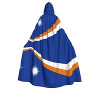 YYHWHJDE Flag Of The Marshall Islands Pattern Halloween Adult Hooded Cape Cloak - Super Large Hooded Cloak No Zipper