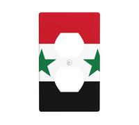 YYHWHJDE Flag of The Syrian Arab Republic Pattern Double Socket Wall Panel Decorative is Durable and Suitable for Socket Light Switch Accessories 4.5x2.76in