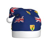 YYHWHJDE Flag of the Turks and Caicos Islands Pattern Christmas Hat for Adult quality festive accessory crafted soft, lightweight