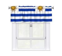 YYHWHJDE Flag of Uruguay Prints Kitchen Tier Curtains 54x18 - Peach Skin Window Layers for Soft Light & Easy Style