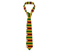 YYHWHJDE Flag of Zimbabwe Prints Men's tie classic style suit cravat suitable for holidays and work